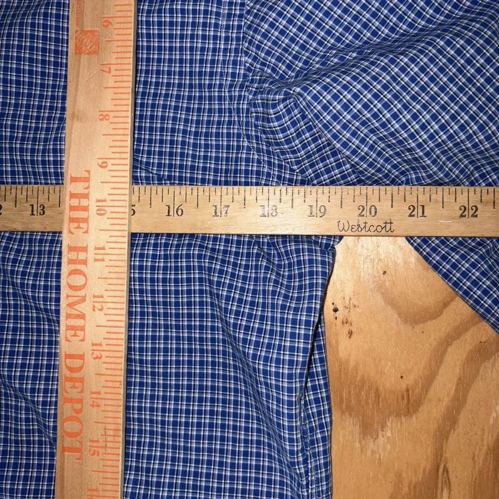 Polo Ralph Lauren Long Sleeve Button Down Blue‎ Plaid Mens Small Custom Fit